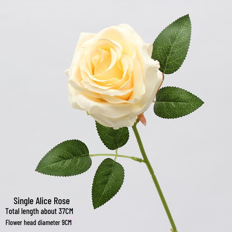 Горящий Цветок: Алиса Роза Красное Шампанское Один Стебель Шелковый Букет для Свадебного Декора