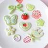 10PCS Green Fresh Fruit Cartoon Clog Charms DIY Shoe Pendants Cute Ornaments for Garden Shoes Xmas Party Kids Gift Decorations