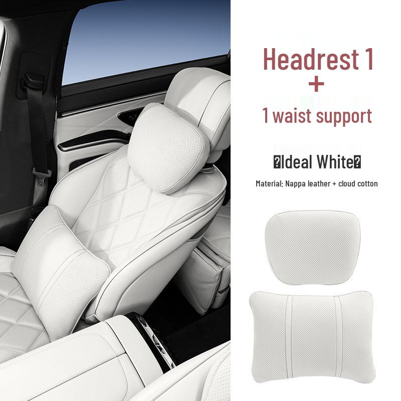 Premium Maybach S-Class Headrest & Breathable Lumbar Support Cushion