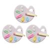 3Pcs Girl Hairpin Macaron Colors Palette Shape Resin Hair Clip Stable