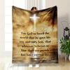 John 3:16 Scripture Throw Blanket  Printed Blanket for Living Room Bed Couch Lunch Break Soft Cozy Blanket for Friend's Festival Gift