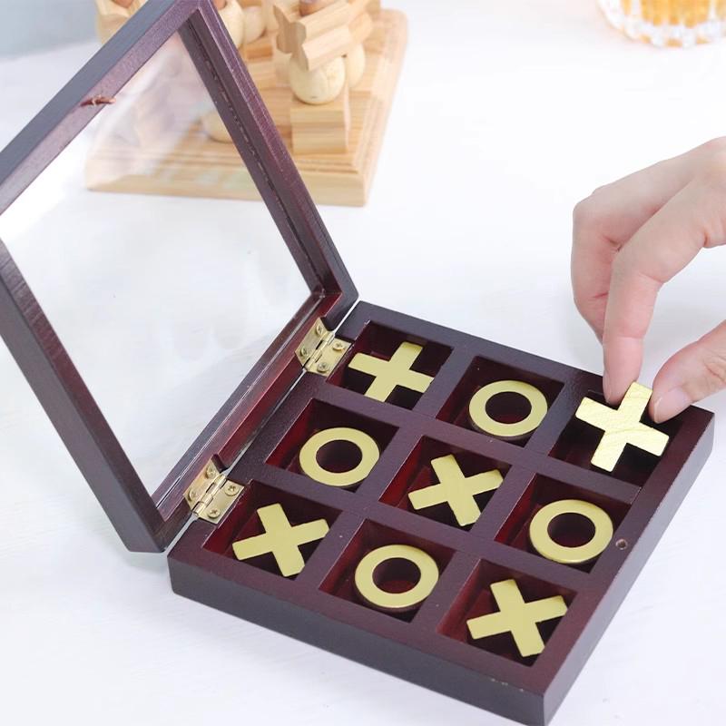 3D Tic Tac Toe Game Wood XOXO Strategy Board Games For Adults And Kids Party Favor Unique Gifts Juegos De Mesa Divertidos