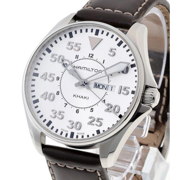 Used HAMILTON Khaki Aviation Pilot Day Date Quartz H64611555 / H646110 Silver Quartz [Used]