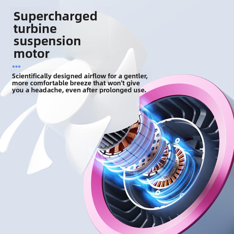 Portable Electric Fan with Ambient Light Turbo Mute Electric Fan Desktop Wall Mount Ceiling Air Cooler