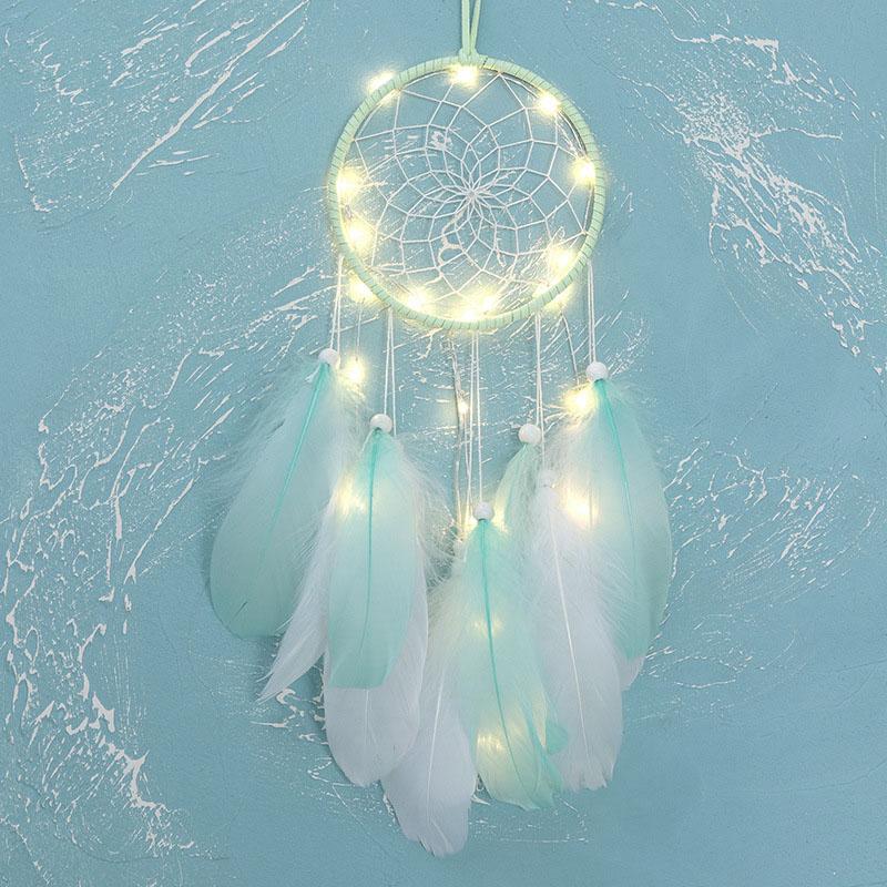 Home Decoration Girl Heart Room Pendant Simple Dream Catcher Small Night Light Handmade Lovely Birthday Gift Wedding Decoration
