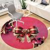 1pc Bow Decorative Chair Carpet for Office, Indoor Non Slip Washable Polyester Fiber Carpet,