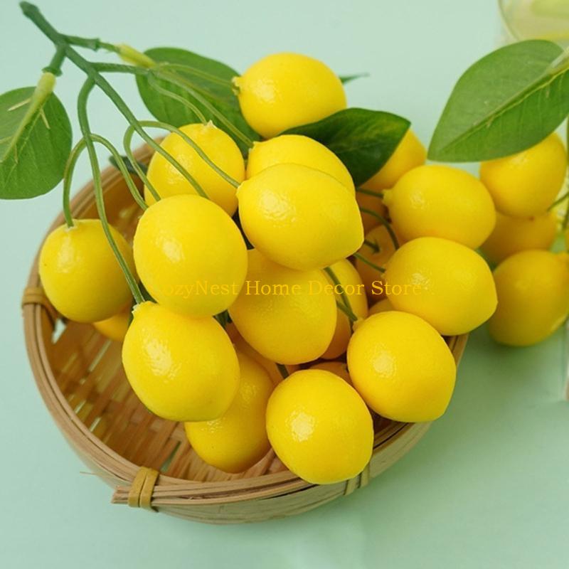 92MF Eye Catching Fake Lemon String Fake Fruit Props for Home and Product Showcasing