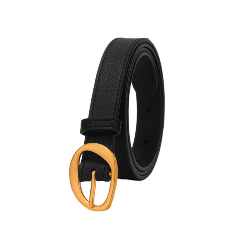 Women's Genuine Leather Pin Buckle Belt Decoration Fashionable with Jeans Belt High-end Trouser Belt