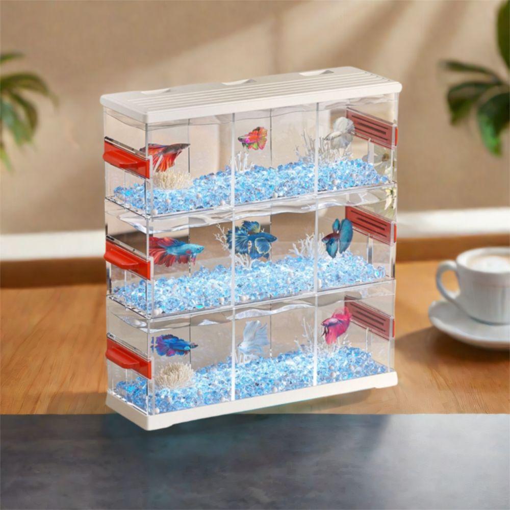 High Definition Transparent Fish Tank Shatterproof Fish Breeding Box Desktop Fish Tank  Office