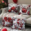 4 Naviñas Cushion Covers - Pillow Covers With Red And White Polka Dot, Snowflakes, Garlands And Trees Pr