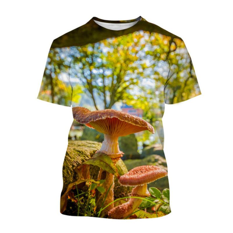 Osobnost Móda Houba Unisex Ležérní Tričko s Krátkým Rukávem Kulatý Výstřih Top Nový Zábavný HD 3d Potisk Letní Nadměrná Velikost Tričko