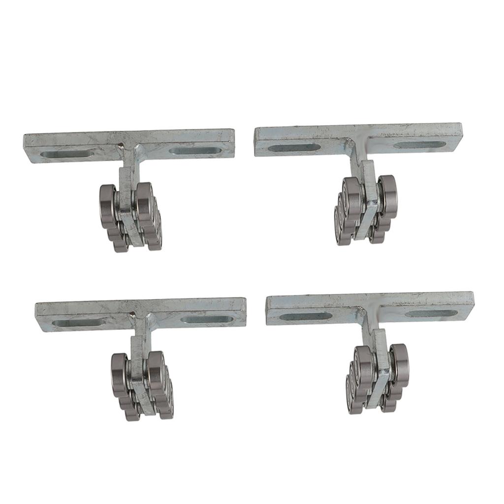 4Pcs Hoist Trolley 6 Wheel T Type Trolley Roller Assembly Hardware for DIY Projects