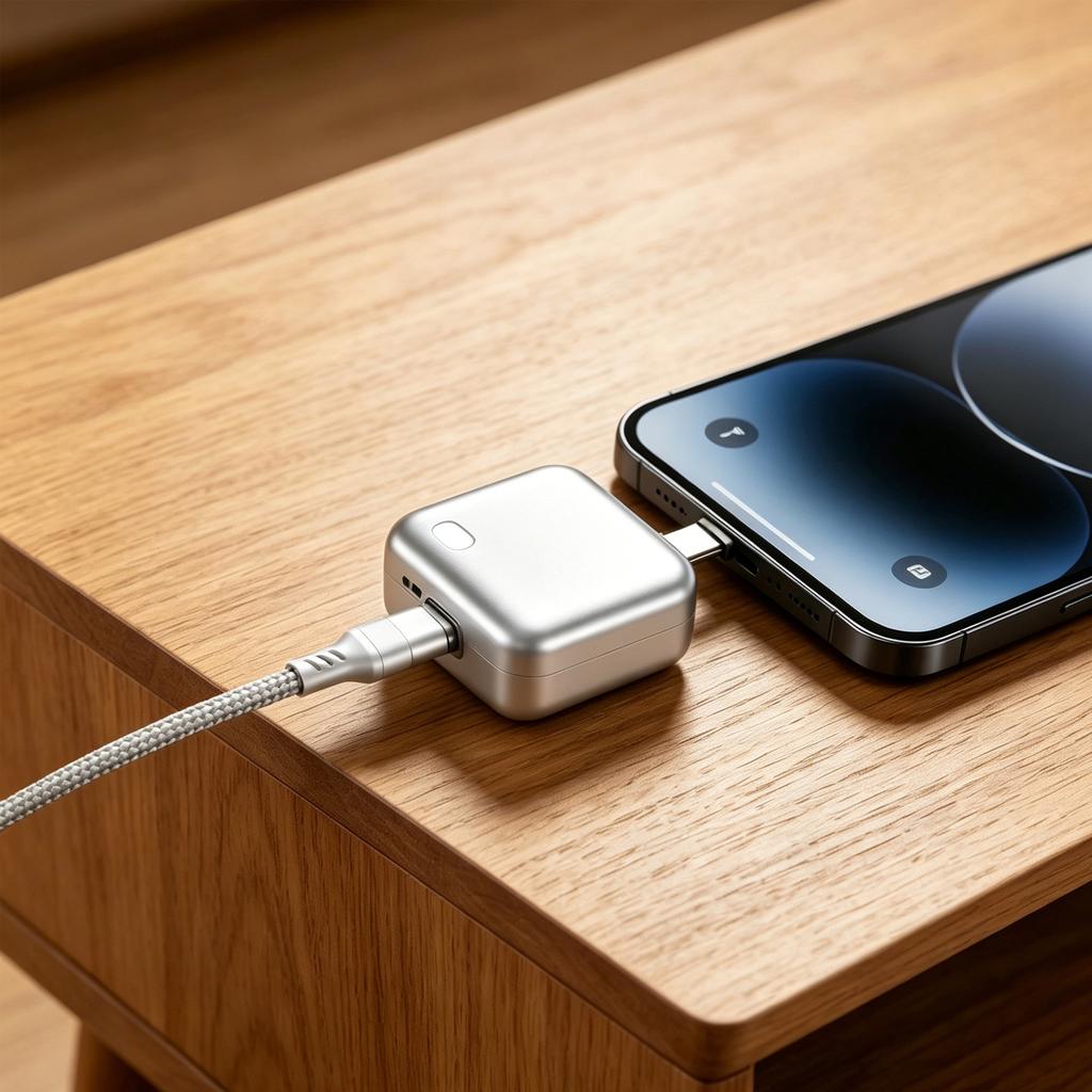Portable Power Bank Splitter with Automatic Full Charge Detection USB Type-C Connector External Battery Charger for Mobile Devices