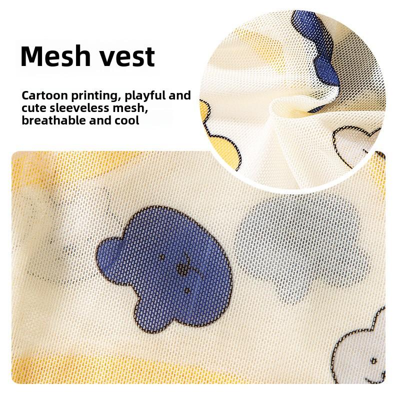 Summer Thin Breathable Golden Retriever Big Dog Vest Dog Cute Colored Small Animal Printed Mesh Pet Dog Clothes