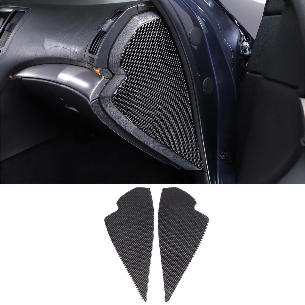 For 2007-2013 Infiniti G25 G35 G37 Soft Carbon Fiber Central Control Gear Shift Air Outlet Frame Panel Sticker Car Accessories