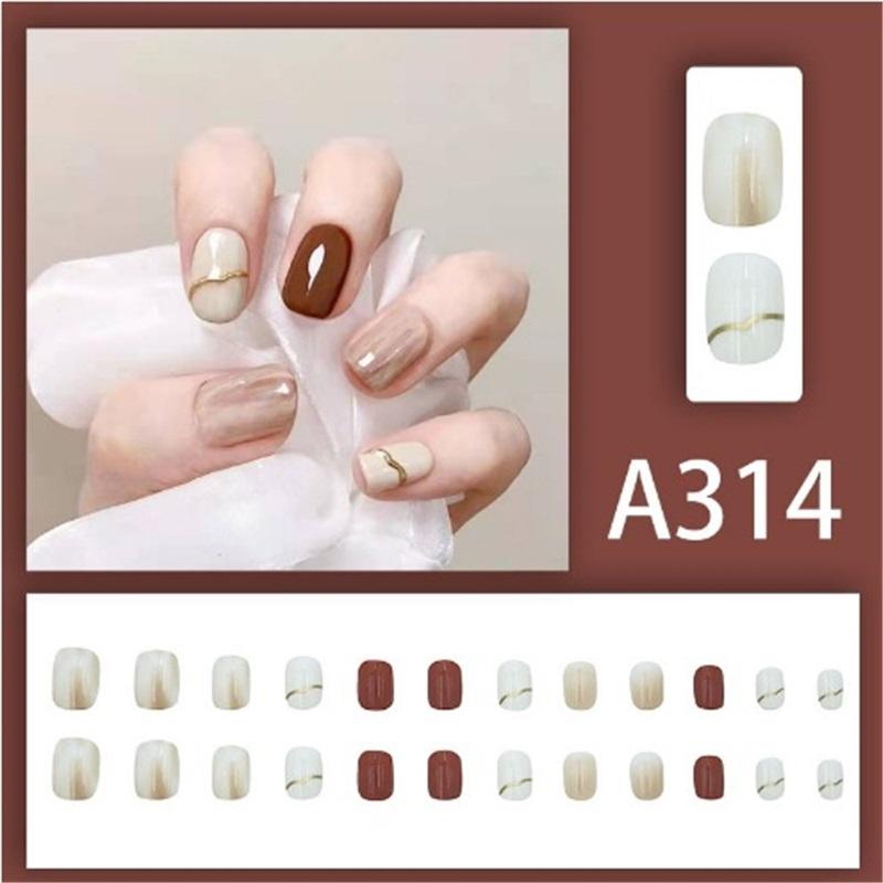 Whitening wearable nails, high-end, flashy, sweet, cool, simple, royal and hot girls wear nails in the new year in autumn.
