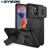 KEYSION Shockproof Armor Magnetic Case for Motorola MOTO G 5G 2025 Slide Camera Protection Kickstand Phone Cover for Edge 2025