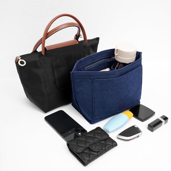 Handtaschen-Organizer-Einsatz Leichte Filz-Geldbörse mit innerem Reißverschluss-Design Langlebig Schützt Und Organisiert Geldbörse Tägliche Nutzung