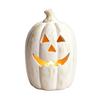 Regalos Pensados para Halloween Portavelas de Calabaza, Linterna de Resina Portavelas de Té con Centros de Mesa Festivos Cara Tallada para Chimenea de Granja de Otoño