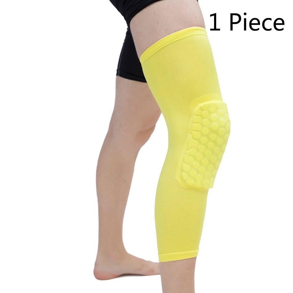 1PC Rodilleras de Baloncesto Rodillera Elástica de Panal Manga de Compresión Soporte de Espuma Protector de Rótula Voleibol Soporte