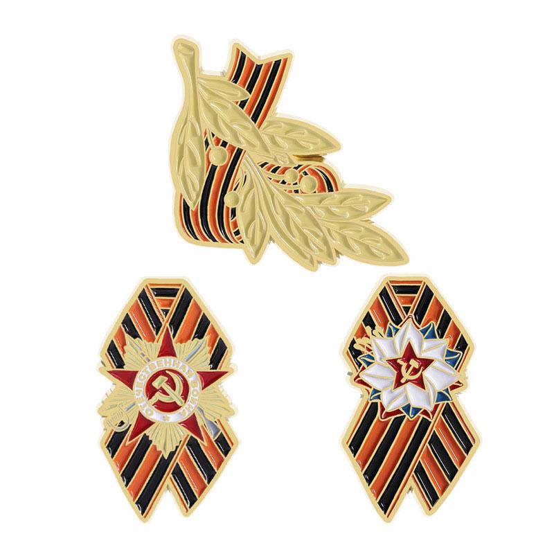 1Pc Zinc Alloy Versatile Backpack Pin Retro Metal Brooch Russian Cloth Decoration Brooch Russian-style