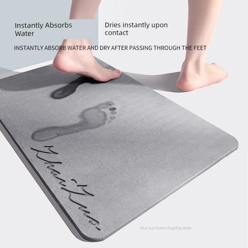 Diatomaceous Earth Foot Mat, Bathroom Carpet, Bathroom Floor Mat, Hard Mat, Non-Slip Mat for Toilet Entrance, Diatom Mud Absorbent Mat