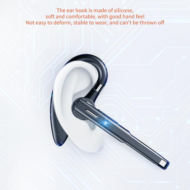 Business Bluetooth Headphone Single Earphone HD Noise Cancel Calling With Charge Case IPX7 Waterproof Headset For All Smartphones