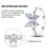 Anelli femminili carini di lusso Coccinella animale Coccinella Anello color argento Anelli per dito per donne Adolescenti Design di gioielli Gioielli per regalo