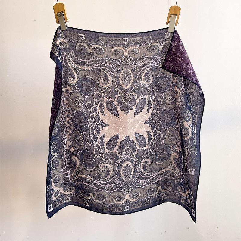 Vintage Paisley Square Scarf For Women Daily Use Soft Neck Scarf