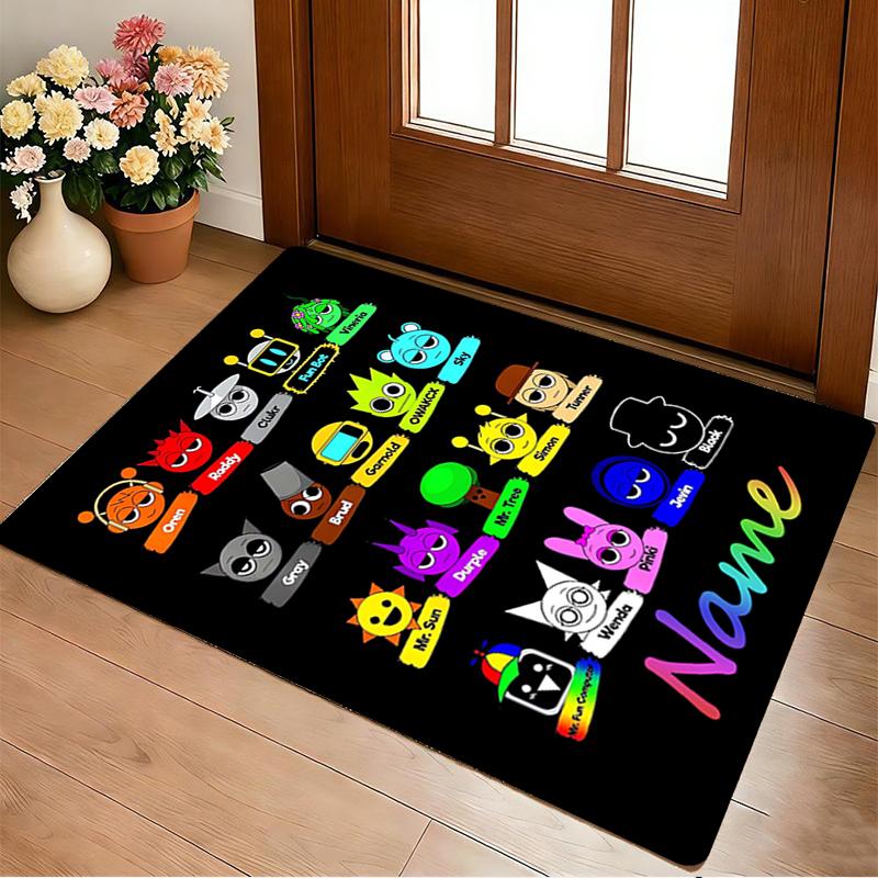 Custom Name Sprunki Love Living Room Non-Slip Area Rug Soft Carpet for Bedroom Kids Playroom Sofa Office Home Decor Doormat