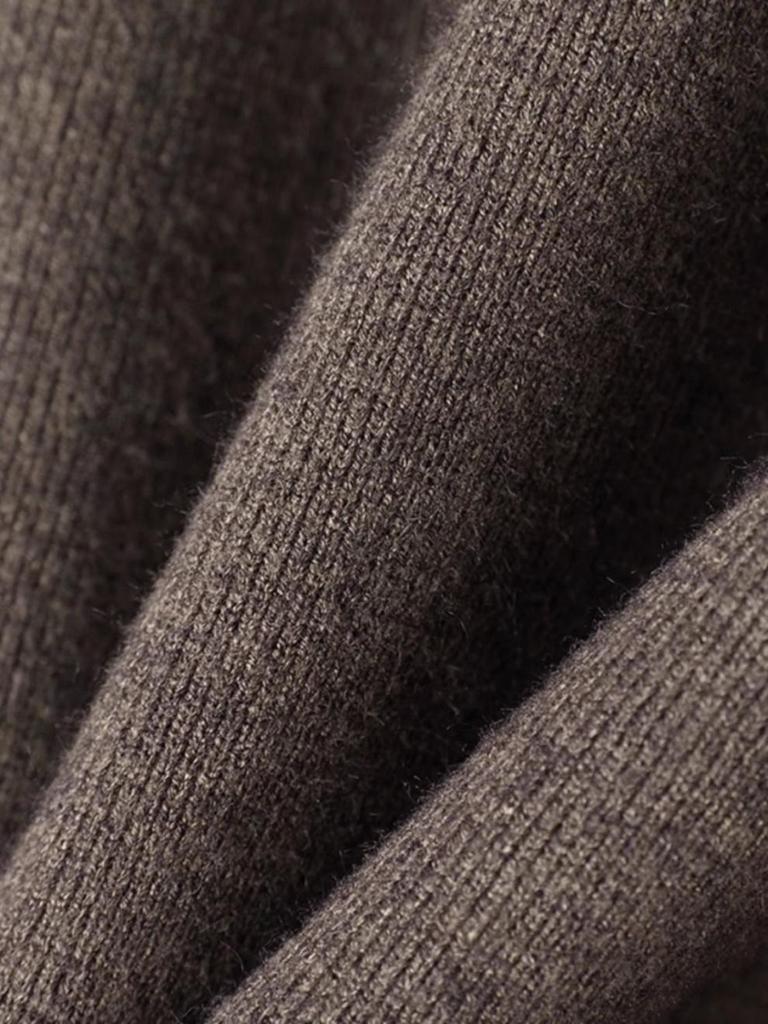 High Waist Elastic Wool Midi Skirt with Chinese Frog Buttons - Autumn/Winter Fashion