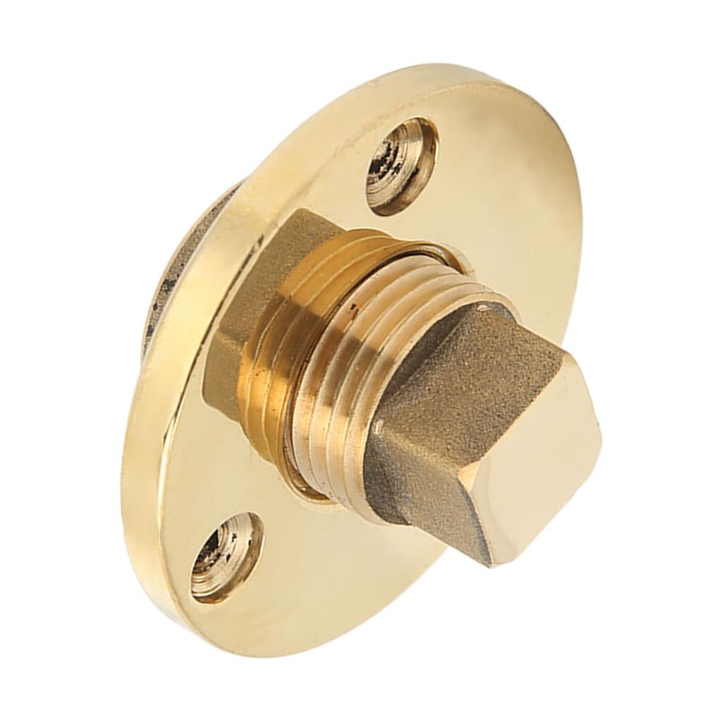 Marine Drain Plug Kit 25mm 1in Mounting Hole Bronze Mirror Polished for Fish Wells Ice Chests Yacht
