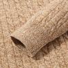 Luosi Men's Autumn/Winter 12-Gauge Thick Cable Knit Stand-Collar Half-Zip Wool Sweater