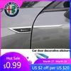 AAACJ1 For 3D Metal Car Leaf Board Side Sticker Auto Door Label Body Decorative Blade Decals For Alfa Romeo 4C 159 166 Giuli