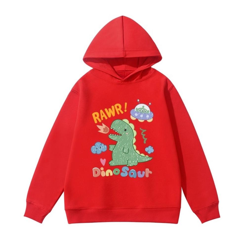 New Style Cartoon Little Dinosaur Bear Children's Sweatshirt Autumn and Winter Warm Children's Hoodie Boy Girl Clothing