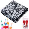 Manta para Colorear DIY con 24 Rotuladores Patrón Creativo de Personalización Manta Lavable Manta de Pintura Artística para Fiesta Navideña
