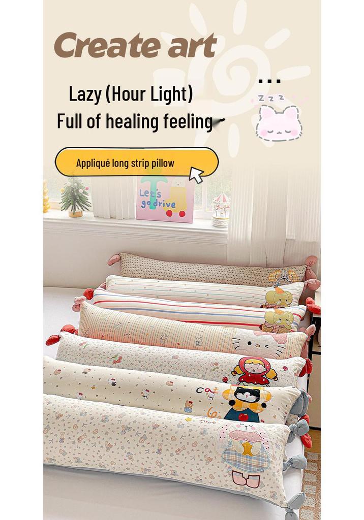 2026 Cotton Appliqué Embroidery Removable Washable Long Cushion 32x100cm