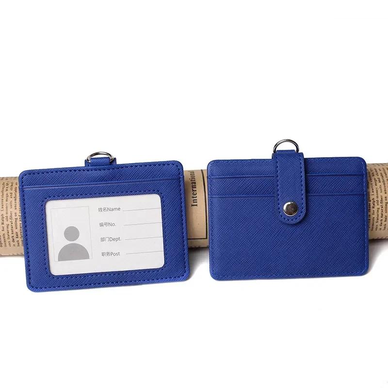 Multi-functional Card Holder with Lanyard for Men and Women Credit Cards Bank Cards Student Cards Leather Wallet ID Badge Case