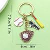 Creative Sports Keychain: PVC Rubber Football, Tennis, Basketball, Rugby Pendant - Small Gift