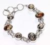 Pretty Dalmation Jasper 925 Silver Plated Bracelet 9" Festival Jewelry Trendy L4k62