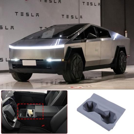Silicone Car Center Water Cup Holder Pad Storage For Tesla Cybertruck 2024-2025