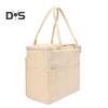 Canvas Yarn Storage Bag Solid Knitting Bag Handle Design Lightweight Portable Large Capacity Tote Organizer with Multi-layer Pockets