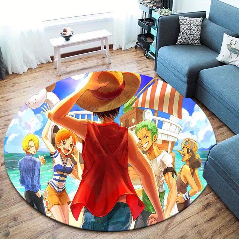 Luffy D Round Area Rug Carpet Rug For Living Room Bedroom Sofa Playroom Decor Nonslip Floor Mat