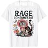 Rage Consumes Me Funny Cat Meme TShirt Sarcastic Cat Meme Gear Y2k Kitty Print Graphic Outfit Novelty Tee Short Sleeve Blouses