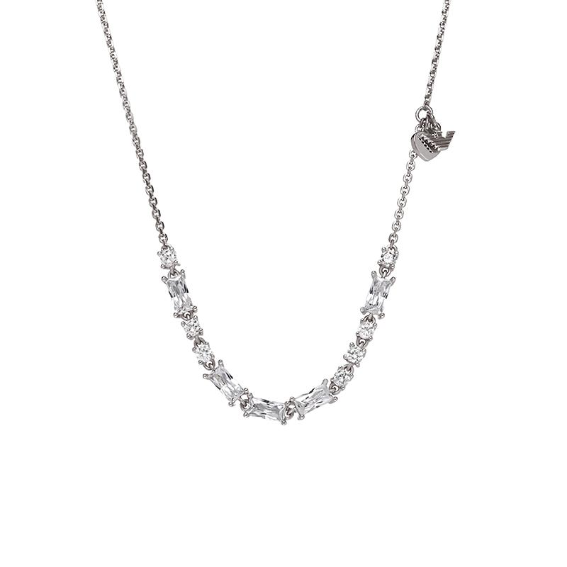 

Emporio Armani Morse Code Series High-End Shiny Light Luxury 925 Silver Zircon Necklace Women necklace EG3604040 Basic Packaging-Box