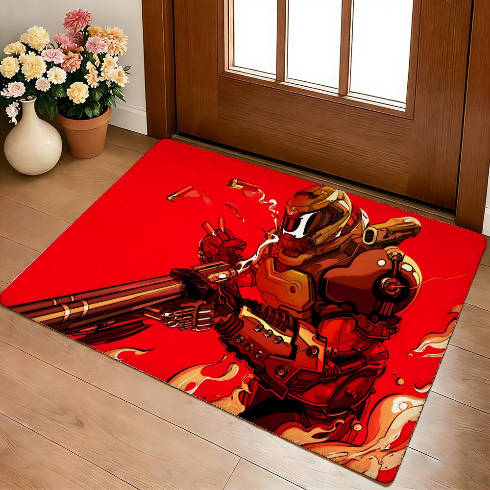 Shooting Game D-Doom Floor Mat Cozy Flannel Soft Thick Non-Slip Mat For Living Room Bedroom Kitchen Decor Rugs