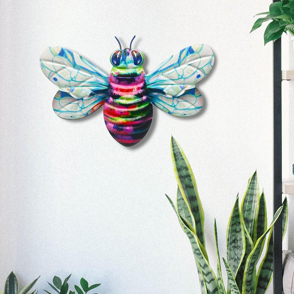 Bee Iron Wall Decor Art Ornament Yard Sculpture Artwork Metal Small Home