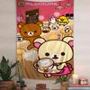 Japan Anime Cute Cartoon Rilakkuma Print Tapestry Bedroom Decoration Celebration Background Design Kawaii Anime Home Decoration