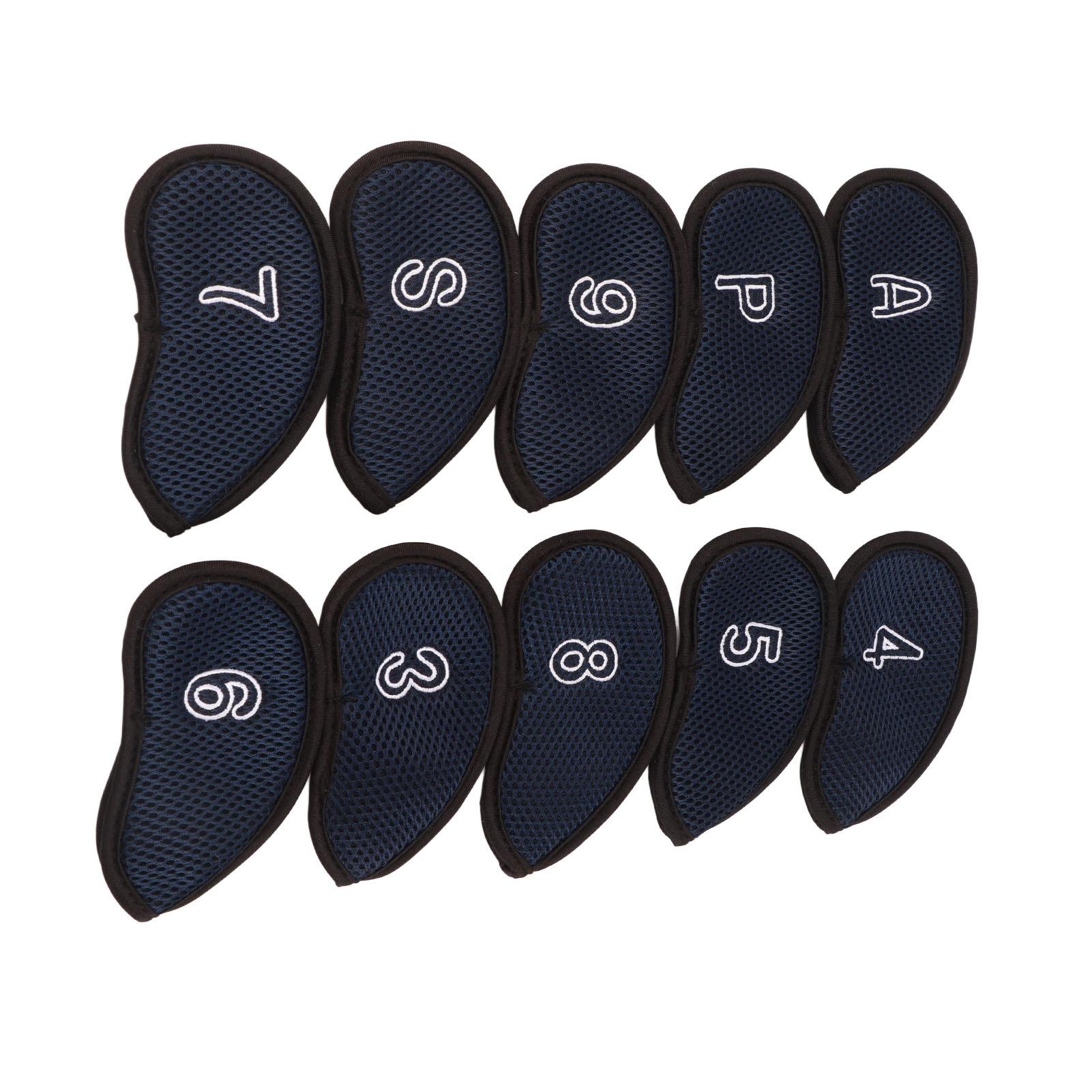 

10pcs Golf Iron Covers Set with Numbers Waterproof Golf Head Cover Protective Headcover for Court Exercise Dark Blue темно-синий