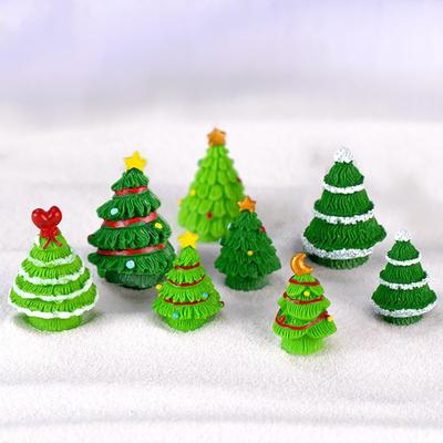 Moeagel Vánoční Miniatura 8 Mini Vánoční Stromeček Vánoční Mini Pryskyřice 3D Vánoční Stolní Vánoční Vánoční Stromeček Stolní Ručně vyráběné Vánoční